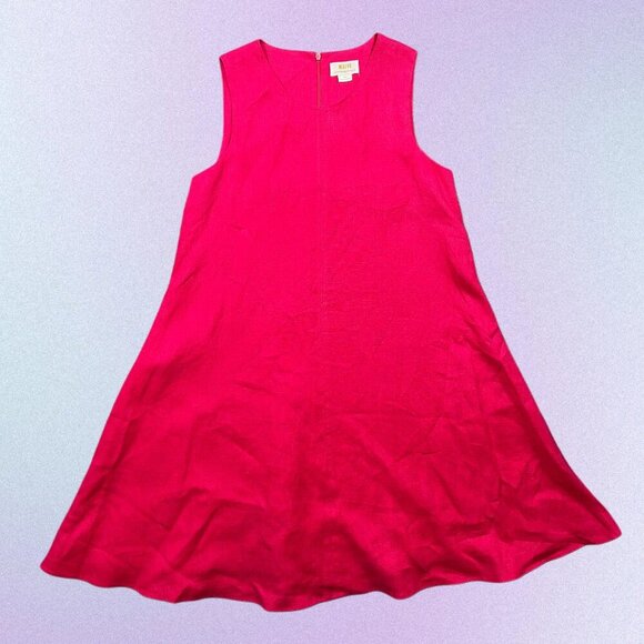 Anthropologie Maeve Melbourne Pink 100% Linen Summer Swing Dress Size Small - Picture 2 of 7